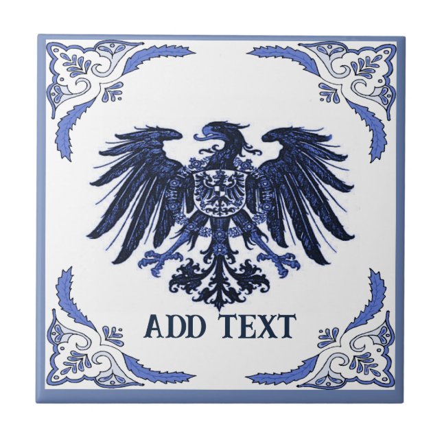 Iron Eagle  Tile, Dutch Look, Personalise Ceramic  Ceramic Tile (Front)