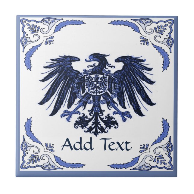 Iron Eagle  Tile, Dutch Look, Personalise Ceramic Tile (Front)