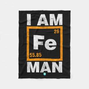 Iron (fe) Man Funny Periodic Elemen Gift Fleece Blanket
