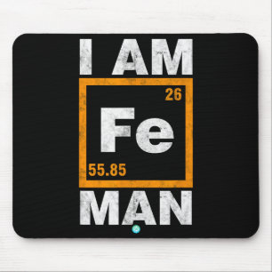 Iron (fe) Man Funny Periodic Elemen Gift  Mouse Pad