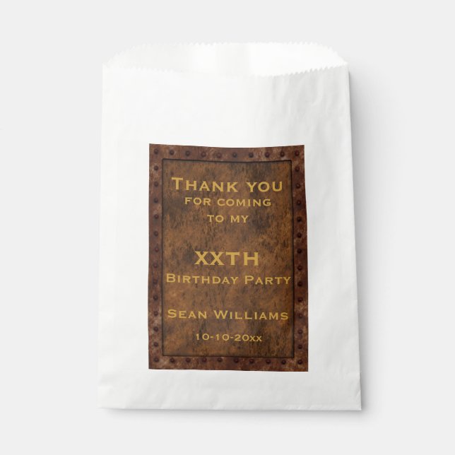 Iron Framed Effect Boys Birthday Favour Bag (Front)