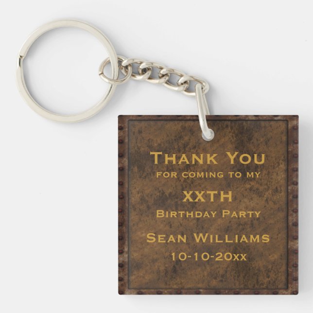 Iron Framed Effect Boys Birthday Key Ring (Front)