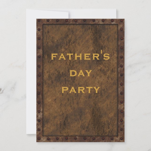 Iron Framed Effect Father's Day Double Sided Invitation (Front)
