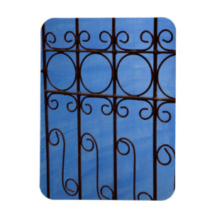 Iron gate pattern in blue, Cuba Magnet