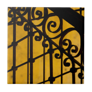 Iron gate pattern in yellow, Cuba Tile