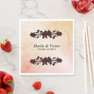 Iron Gates Gothic Red Rose Gothic Orange Napkin