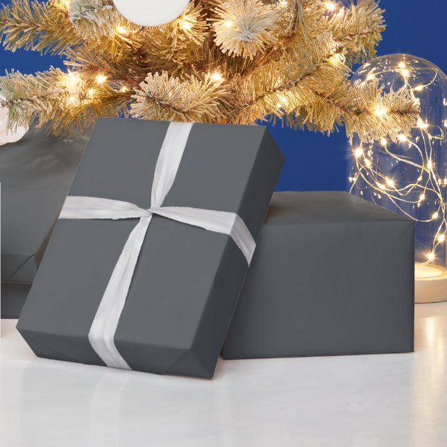 Iron Grey Solid colour Wrapping Paper (Holidays)