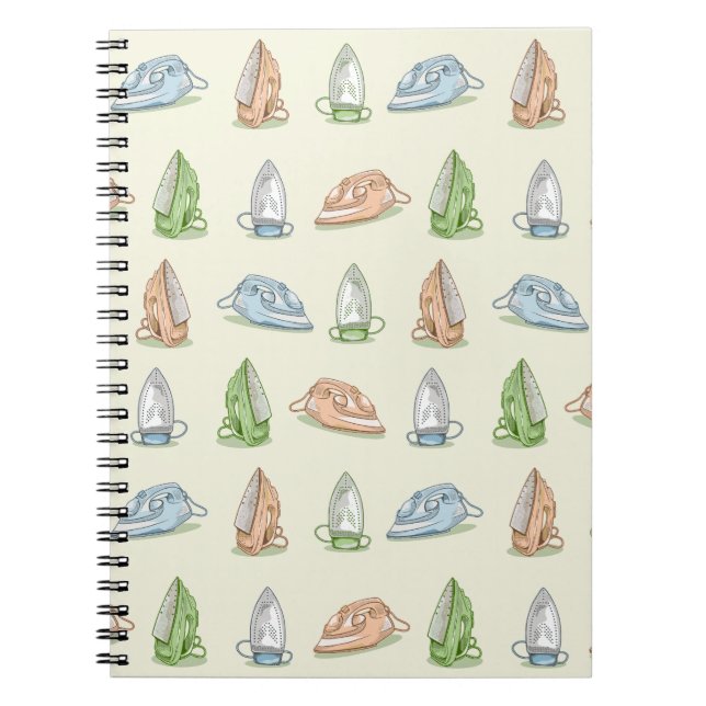 Iron Ironing Laundry patten Notebook (Front)