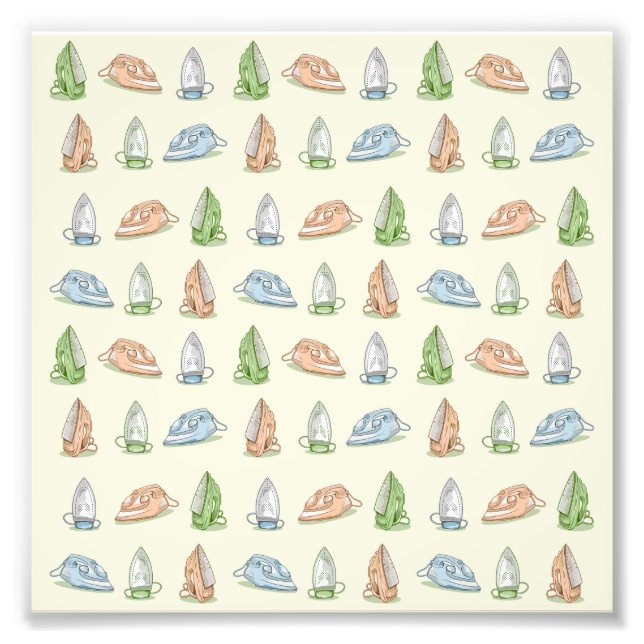 Iron Ironing Laundry patten Photo Print (Front)