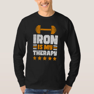Iron Is My Therapy Sport Bodybuilding Gym Workout T-Shirt