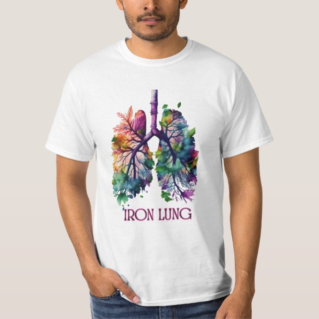 Iron Lung Art – Artistic Lung Illustration with Fl T-Shirt (Front)
