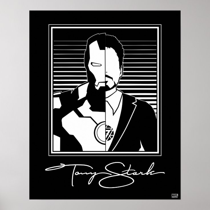 Iron Man Tony Stark Signature Icon Poster Zazzle