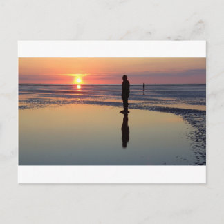 Iron Men at Sunset, Crosby, Liverpool UK Postcard