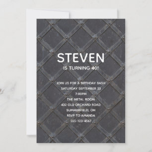 Iron Metal Grille Lattice Framework Birthday Invitation