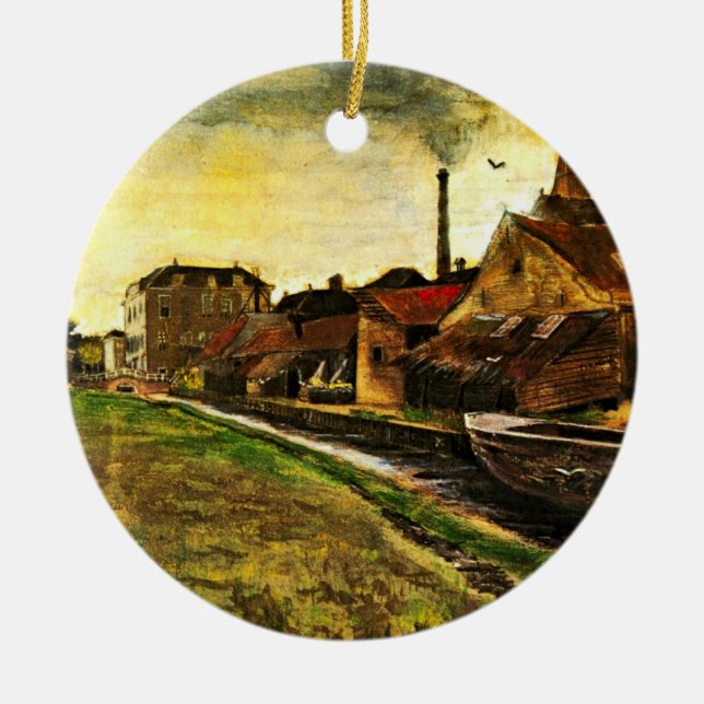Iron Mill in The Hague by Vincent van Gogh Ceramic Ornament (Front)