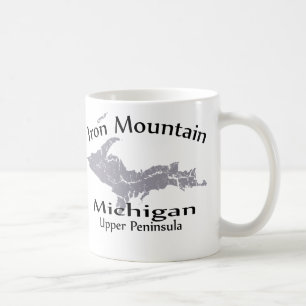 Iron Mountain Michigan Map Design Mug