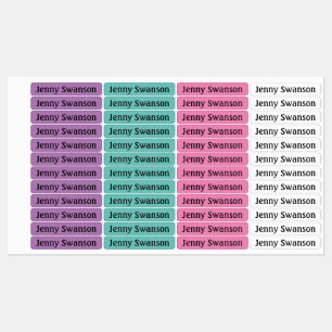 Iron On Girls Clothing Labels Pastels NAME