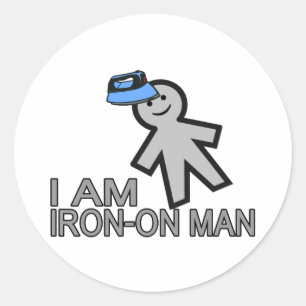 Iron-On Man Classic Round Sticker