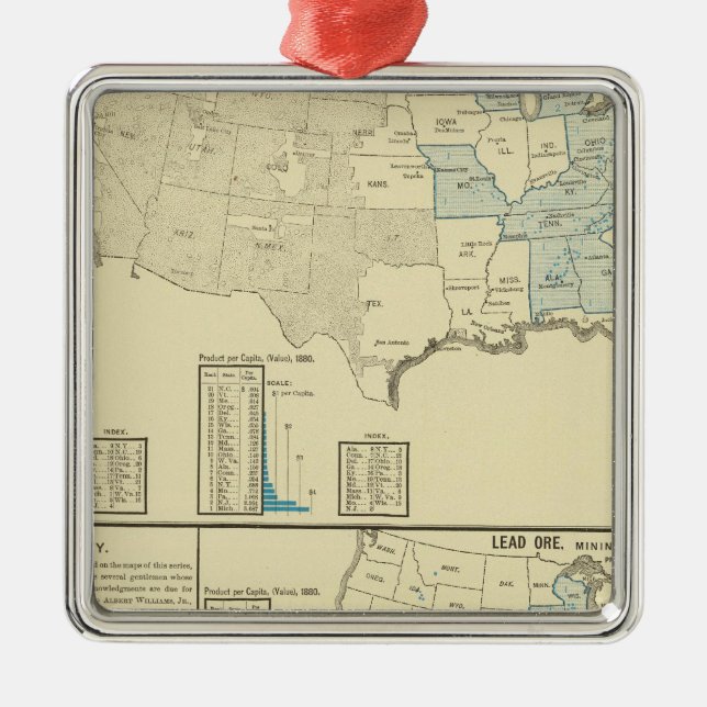 Iron ore mining regions metal tree decoration (Front)