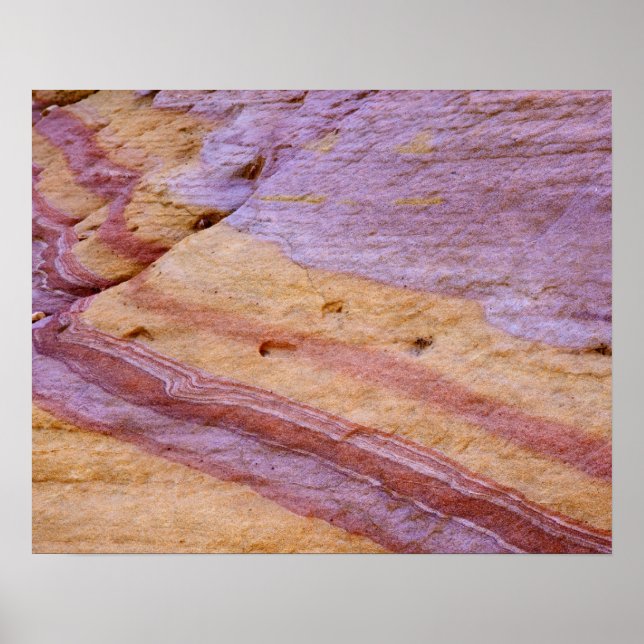 Iron oxides colour a sandstone formation poster (Front)