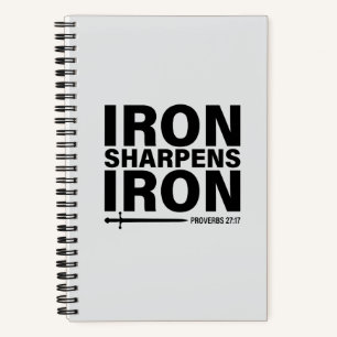 Iron Sharpens Iron 5.5"x8.5" Grey Spiral  Notebook