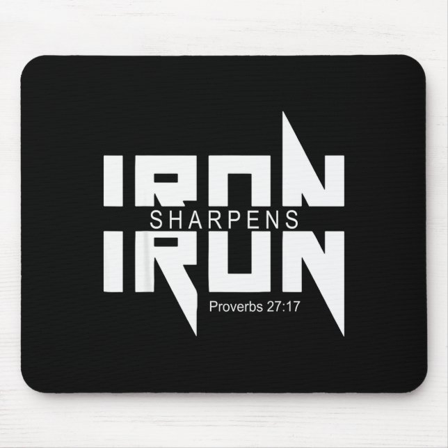 Iron Sharpens Iron Bible Jesus Faith Religious Chr Mouse Pad (Front)