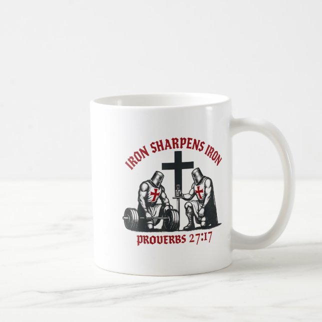 Iron Sharpens Iron Bible Scripture Christian Gym W Coffee Mug (Right)
