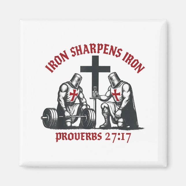 Iron Sharpens Iron Bible Scripture Christian Gym W Magnet (Front)