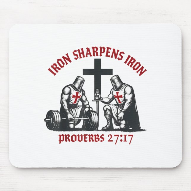 Iron Sharpens Iron Bible Scripture Christian Gym W Mouse Pad (Front)