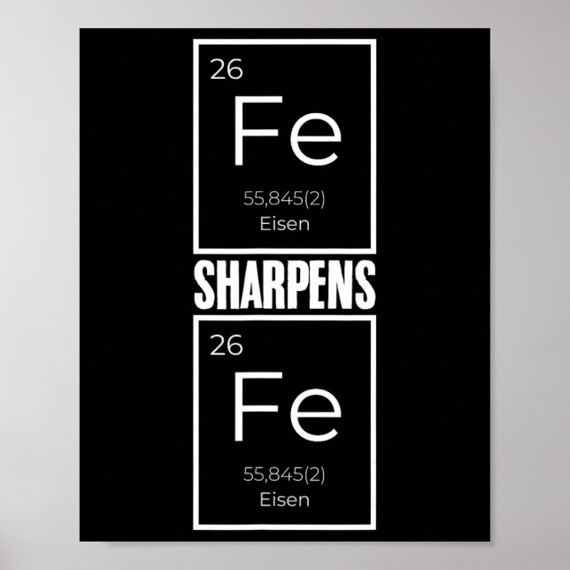 Iron Sharpens Iron Bible Verse Periodic Table Chri Poster (Front)