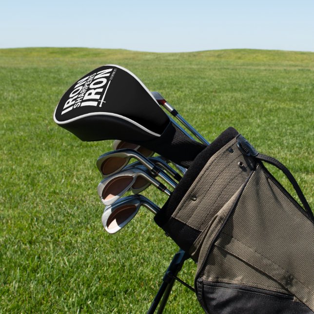 Iron Sharpens Iron Black and White Golf Head Cover (In Situ)
