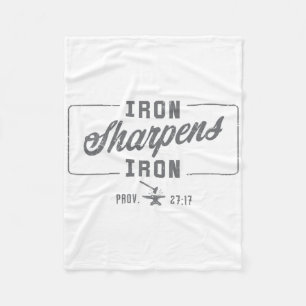 Iron Sharpens Iron Christian Men Bible Scripture G Fleece Blanket