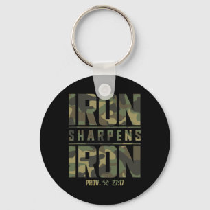 Iron Sharpens Iron Christian Men Camo Scripture Gy Key Ring