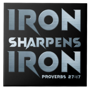 Iron Sharpens Iron – Christian Men & Women Proverb Ceramic Tile