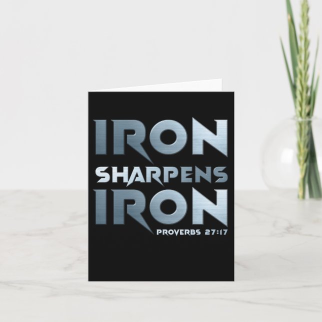 Iron Sharpens Iron – Christian Men & Women Proverb Thank You Card (Front)