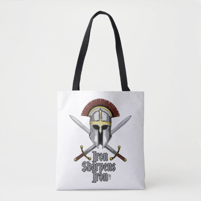 Iron Sharpens Iron Essential Christian Inspiration Tote Bag (Front)