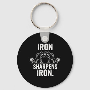 Iron Sharpens Iron - Gym Art Weightlifting Design Key Ring
