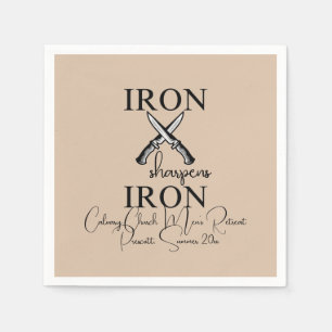 Iron sharpens Iron Knife Christian Napkin