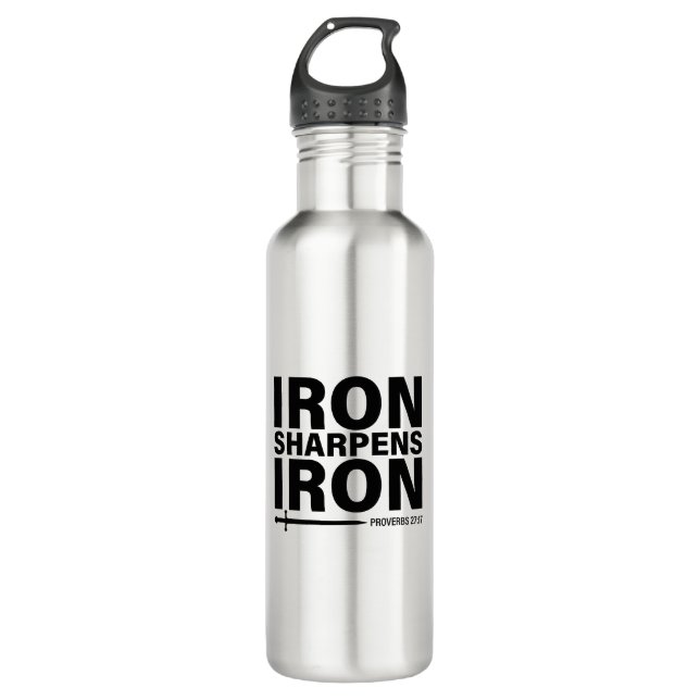 Iron Sharpens Iron - Proverbs 27:17 710 Ml Water Bottle (Front)