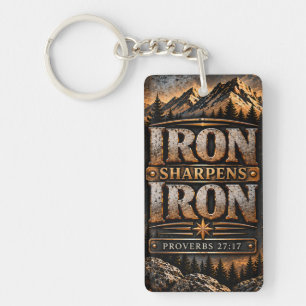 Iron Sharpens Iron Proverbs 27:17 Christian Key Ring
