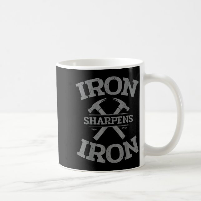 Iron Sharpens Iron Proverbs 27_17 Gym Workout Men  Coffee Mug (Right)