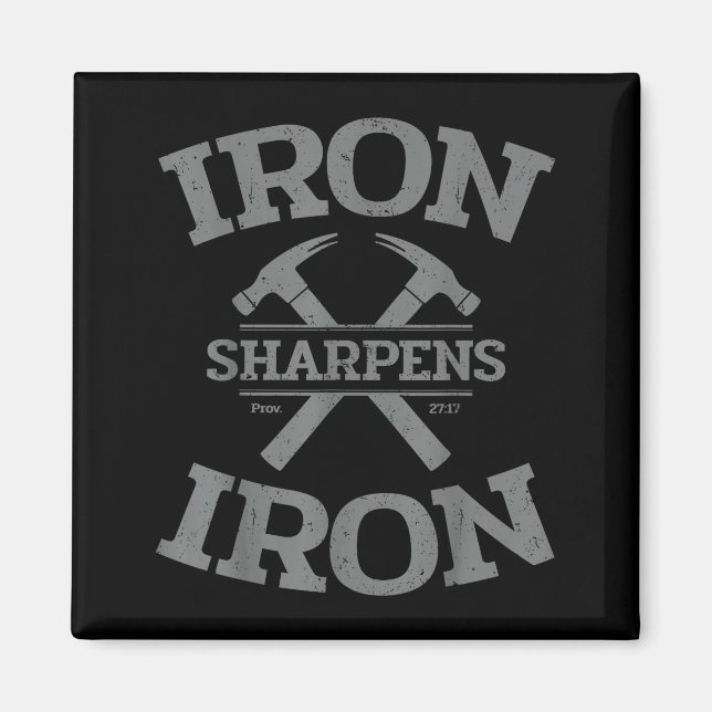 Iron Sharpens Iron Proverbs 27_17 Gym Workout Men  Magnet (Front)