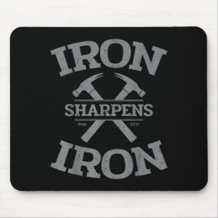 Iron Sharpens Iron Proverbs 27_17 Gym Workout Men  Mouse Pad
