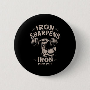 Iron Sharpens Iron Youth Christian Workout Gym Wei 6 Cm Round Badge