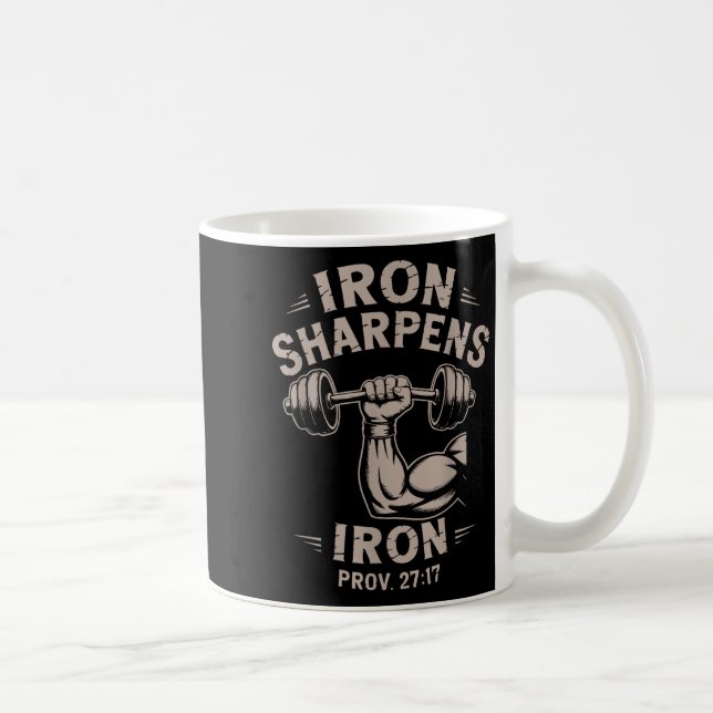 Iron Sharpens Iron Youth Christian Workout Gym Wei Coffee Mug (Right)