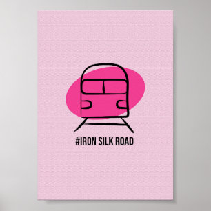 Iron Silk Road Train - Minimalist Modern Rail Art Poster