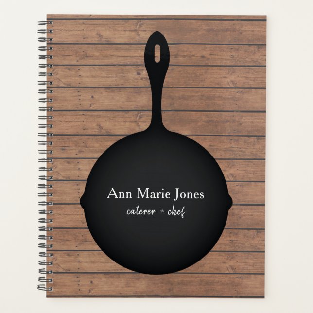Iron Skillet Rustic Caterer Chef Planner (Front)