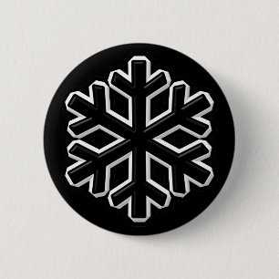 Iron Snowflake 6 Cm Round Badge
