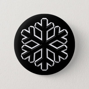 Iron Snowflake 6 Cm Round Badge