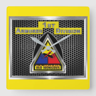 “Iron Soldiers” 1st Armored Division Square Wall Clock
